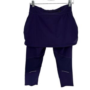 Athleta Contender 2 In 1 Skirt Capri Leggings Purple Small